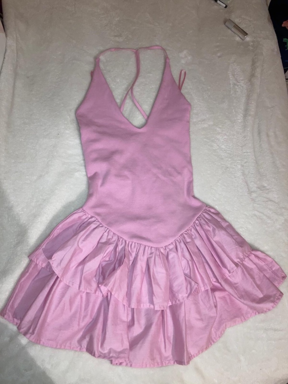 Brand new ZARA pink ruffle halter dress